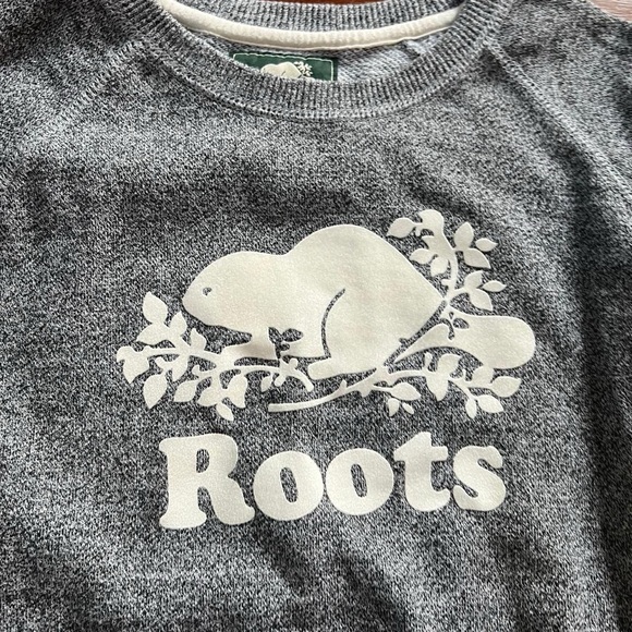 Roots Canada Crewneck Gray Melange Sweatshirt - Picture 2 of 4